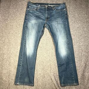 Levi's 513 Men Jeans 36x30(29*) Blue Denim Slim Straight Pockets Faded Whiskered